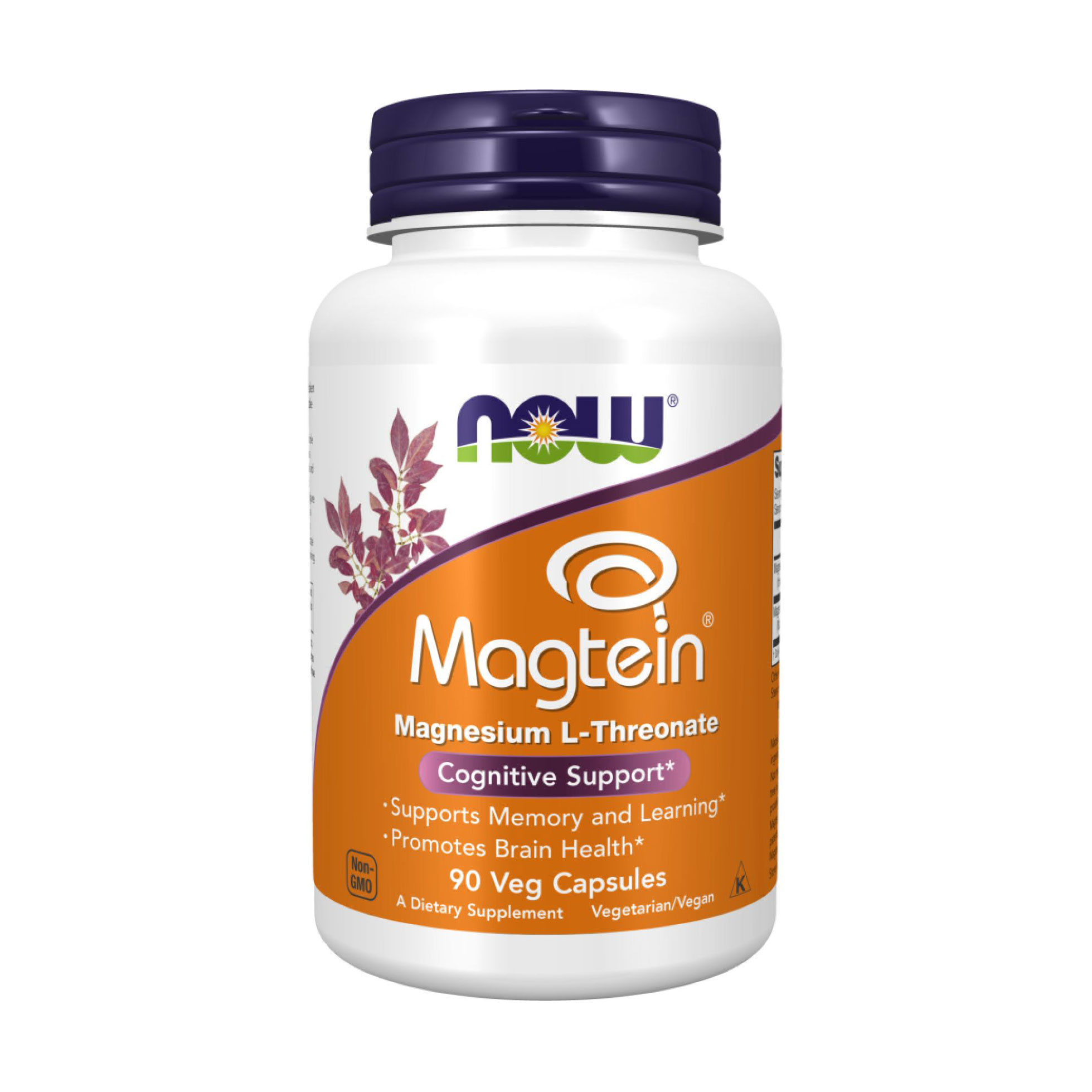 Магній L-треонат NOW foods Magtein, 90 вегетаріанських капсул
